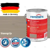 Remmers HK Lazuur 3-in-1 [plus] Steengrijs - Premium Houtbeits voor Buiten | Transparant, Sneldrogend, Oplosmiddelarm | 2,5Liter