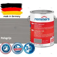 Remmers HK Lazuur 3-in-1 [plus] Pelsgrijs - Premium Houtbeits voor Buiten | Transparant, Sneldrogend, Oplosmiddelarm | 2,5Liter