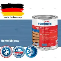 Remmers HK Lazuur 3-in-1 [plus] Hemelsblauw - Premium Houtbeits voor Buiten | Transparant, Sneldrogend, Oplosmiddelarm | 0,75Liter