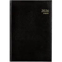 Brepols bureau agenda 2026 - MINISTER [0.218] - LIMA - Bureau agenda - 1 dag op 1 pagina - Dagoverzicht - Zwart - 14.8 x 21 cm