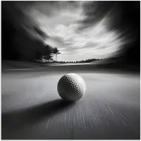 PosterMonkey Poster 100x100 cm - Golfbal - Wazig - Zwart - Posters - Kamer decoratie - Wanddecoratie woonkamer - Muurdecoratie slaapkamer XXL