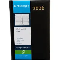 Ryam - Agenda 2026 - Efficiency Kort - Zwart - Weekoverzicht - Hardcover - A5 (135x210mm)