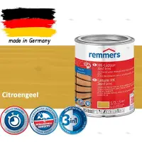 Remmers HK Lazuur 3-in-1 [plus] Citroengeel - Premium Houtbeits voor Buiten | Transparant, Sneldrogend, Oplosmiddelarm | 0,75Liter