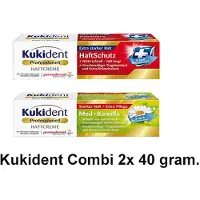 Kukident Kleefpasta 1x Extra Sterk + 1x Professional Sterk - Med+Kamille- 40 gram - Voordeelset 2 Stuks!!