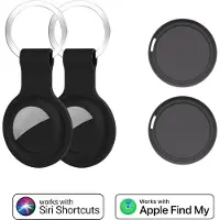 WISEQ 2 Tags - GPS Trackers Zwart – Bluetooth Keyfinder Geschikt voor Apple iPhone – GPS tracker Zonder Abonnement - Werkt met Find My –