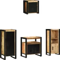 vidaXL Badkamermeubel Set 4 st Bruin en Zwart 40 x 35 x 90 cm