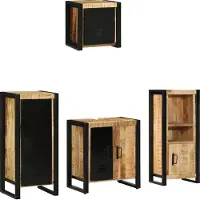 vidaXL Badkamermeubel Set 4 st Bruin en Zwart 40 x 35 x 90 cm
