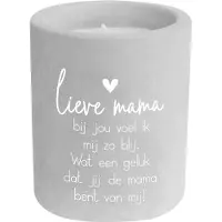 Paper Dreams Kaarsje Mama- 6,5x6,5x8 cm - Cement