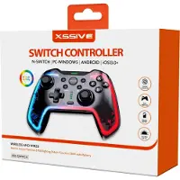 Xssive Draadloze Controller geschikt voor Nintendo Switch 2/1 - Pro Controller met RGB Verlichting, Macro & Turbo knoppen - Transparant