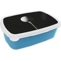 MuchoWow Broodtrommel Blauw - Lunchbox Golfbal - Minimalistisch - Wit - Brooddoos 18x12x6 cm - Brood lunch box - Broodtrommels voor kinderen en volwassenen