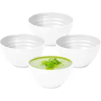 PlasticForte Soepkommen - 6x - Schaaltjes - wit - kunststof - D15 x H8 cm - onbreekbaar servies