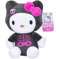 Hello Kitty (Zwart/Roze) Halloween Pluche Knuffel 25 cm - Speelgoed Knuffels voor Kinderen Meisjes - Kat Cat Kitten Plush Toy - Melody, Kuromi,