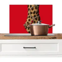 KitchenYeah Spatscherm keuken 70x50 cm - Kookplaat achterwand Poot - Luipaard - Ketting - Edelstenen - Muurbeschermer - Spatwand fornuis - Hoogwaardig aluminium