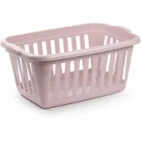 PlasticForte Wasmand - roze - kunststof - 40 liter - 60 x 40 x 26 cm - manden voor wasgoed - huishouden- opbergmand
