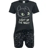 Dragons Pyjama - Toothless - Light Up - S tot 5XL - voor Vrouwen - zwart - Maat L