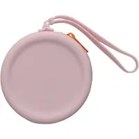 Kwmobile siliconen tasje voor draadloze oordopjes in-ear Headphones hoesje - Headset etui 7 x 7 cm - Beschermhoes met rits in violet lila