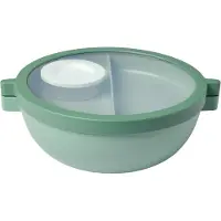 Mepal Vita Basic bento lunchbowl - 1.5 l - 4 vakken waarvan 2 uitneembare bakjes - Bento box - Salade lunchbox - Nordic sage