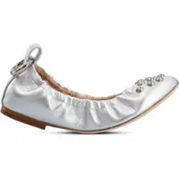 Jan Jansen Ballerina's Dames Zilver Leer Size 39