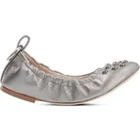 Jan Jansen Ballerina's Dames Grijs Leer Maat 38
