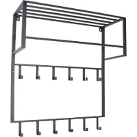 Loft42 Kapstok Boris - Zwart – Metaal – 12 haken - 90x80x30