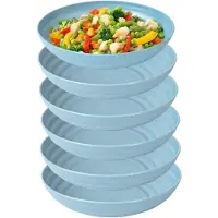 PlasticForte Rond bord/camping - 12x - diep bord - D19 x H4.5 cm - blauw - kunststof - soepborden - onbreekbaar servies