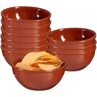 La Dehesa Soepkommen / serveer schaaltje - 10x - terracotta - D18 x 7 cm - aardewerk - Spaanse sfeer - 1000 ml