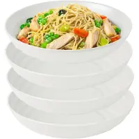 PlasticForte Rond bord/camping - 8x - diep bord - D19 x H4.5 cm - creme wit - kunststof - soepborden - onbreekbaar servies