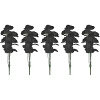 Funny fashion Bosje met 6 zwarte rozen - 5x - halloween decoratie - 37 cm - Heksen - Verkleedaccessoires