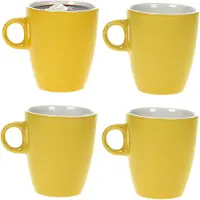 COSY&TRENDY Cosy & trendy Koffiekopjes/bekers - 4x - geel - 190 ml - Keramiek - glans finish