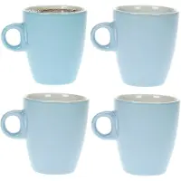 COSY&TRENDY Cosy & trendy Koffiekopjes/bekers - 4x - blauw - 190 ml - Keramiek - glans finish