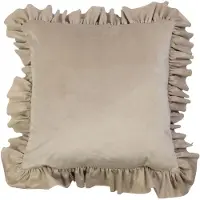 Mars & More kussen fluweel rouche champagne 45x45cm