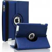 Phonillico Hoes geschikt voor iPad 2 / iPad 3 / iPad 4 - 360° draaibare Bookcase - Donkerblauw