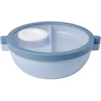 Mepal Vita Basic bento lunchbowl - 1.5 l - 4 vakken waarvan 2 uitneembare bakjes - Bento box - Salade lunchbox - Nordic blue
