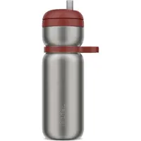 Mepal Thermosfles met rietje - Twist 600 ml - Smoothie Beker To Go - Tumbler - Mountain red