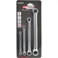 AWTOOLS Torx sleutel - Torx ster male SET VAN POLYGONALE TORX SLEUTELS E6-E24 - 4 STUKS
