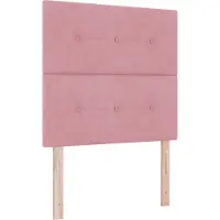 vidaXL LED Box Spring Bed met hoofdeinde Roze 90 x 200 cm Fluweel