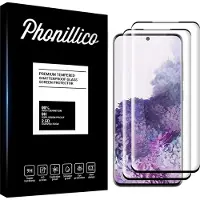 Phonillico Screenprotector voor Samsung Galaxy S20 Ultra - 2 stuks Beschermglas van glas Transparante glazen schermbeschermfolie met zwarte randen