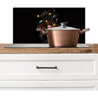 KitchenYeah Spatscherm keuken 60x30 cm - Kookplaat achterwand Klassiek - Vaas - Boeket - Bloemen - Muurbeschermer - Spatwand fornuis - Hoogwaardig aluminium