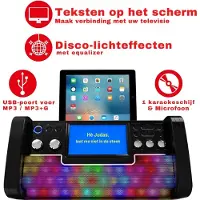 BOG EKS780 BT Bluetooth CD CDG Karaoke Disco Party Machine Met Luidspreker 1 Microfoon LED Disco Lights en 7 Inch Kleuren TFT Scherm