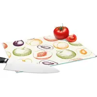 KitchenYeah Glazen Snijplank - 28x20 - Patroon - Eten - Illustratie - Snijplanken Glas