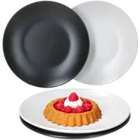 MamboCat Set van 4 gebaksbordjes Nero Bianco wit & zwart