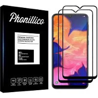 Phonillico Screenprotector voor Samsung Galaxy A10 - 2 stuks Beschermglas van glas Transparante glazen schermbeschermfolie met zwarte randen