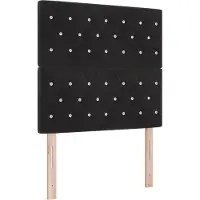 vidaXL LED boxspringbed met matras, zwart, 90 x 200 cm, fluweel