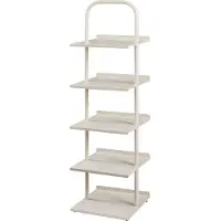 En.casa Schoenenrek Poytya met 5 planken chamapgne 119x34x32 cm []