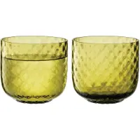 LSA International Waterglas L.S.A. Dapple Woodland Green 300 ml (set van 2)