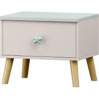 En.casa Kindernachtkastje Sandnes 31x38x30 cm wit en mintgroen []