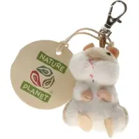 Nature Planet Pluche knuffeldier sleutelhanger - hamster - 6 cm - dieren sleutelhangers