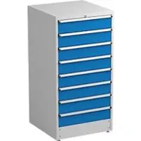 Treston Ladekast , 9 laden, afsluitbaar, B 715 x D 715 x H 1400 mm, staal, lichtgrijs RAL 7035/blauw RAL 5007
