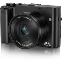 INF DC218T 4K HD-camera met dubbele lenzen en touchscreen zwart