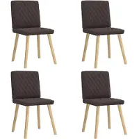 vidaXL Eetkamerstoelen 4 st stof donkerbruin